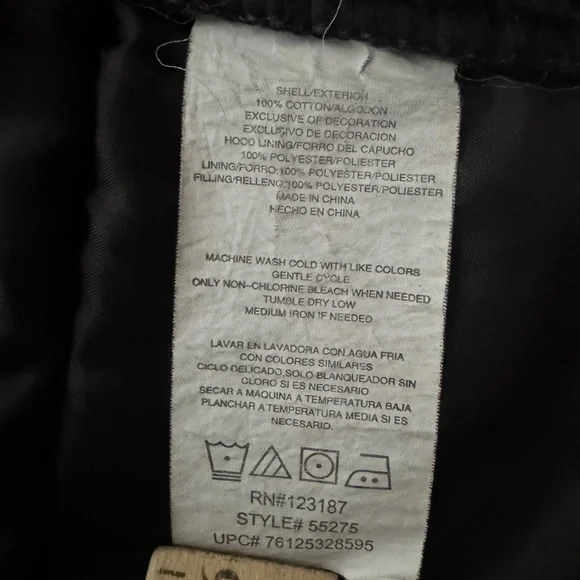 Wrangler Workwear Hooded Insulated Vest Men’s Medium Black Full Zip - Picture 7 of 9